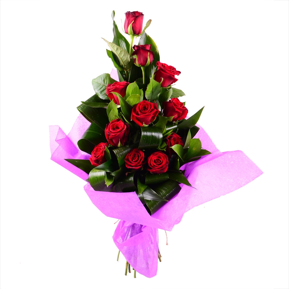 rose (11 pcs.), packaging, ribbon