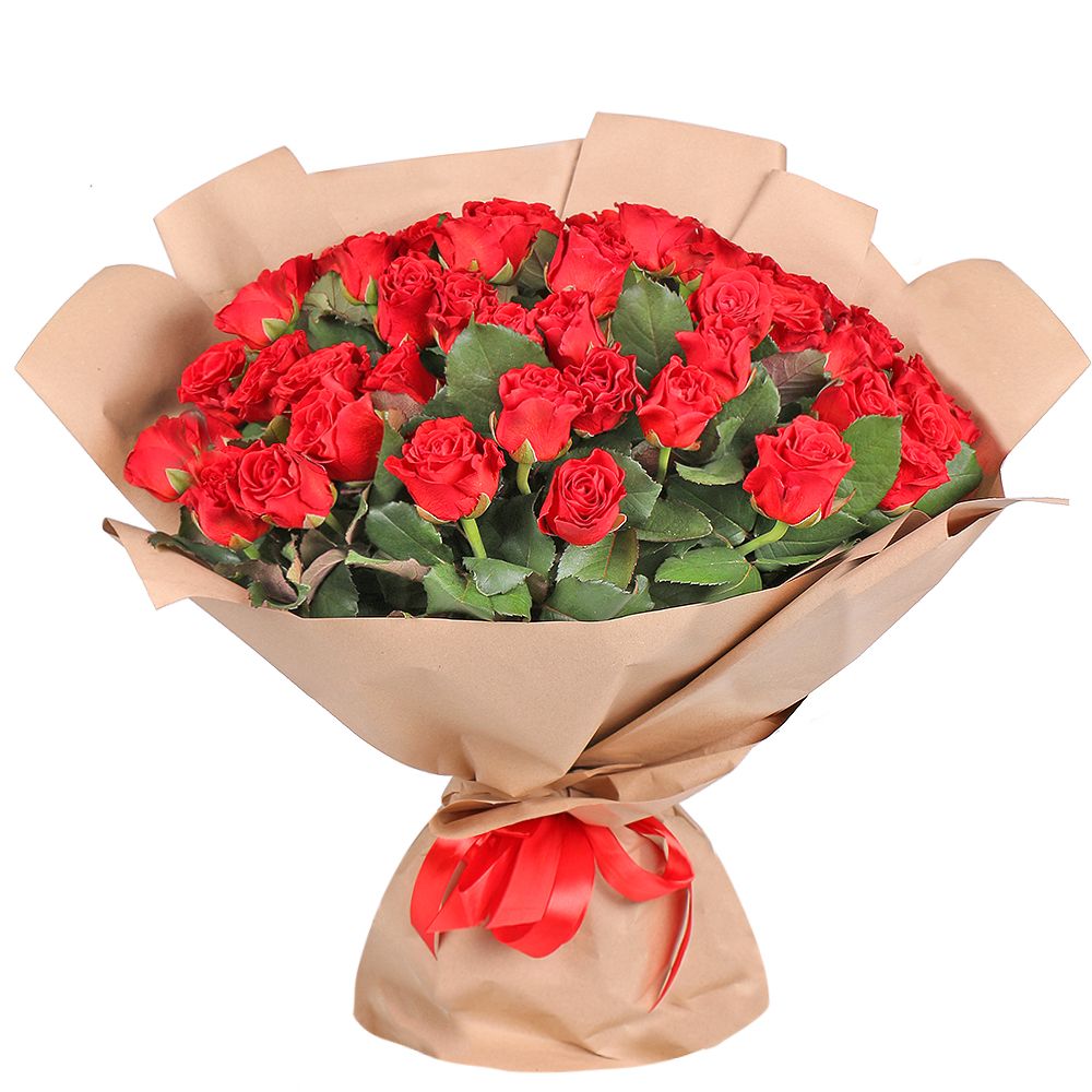 rose (51 pcs.), packaging, ribbon