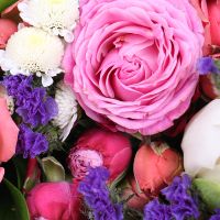 tulip, chrysanthemum, oasis, box, statice, rose, packaging, ribbon