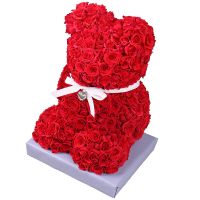 spray rose (80 pcs.), decorative heart, small flower toy, decorative elements, packaging, ribbon